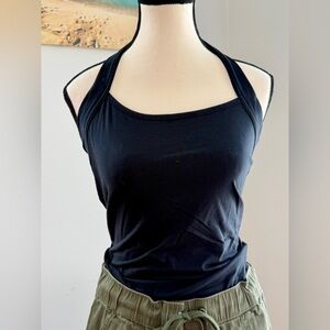 Black Halter Neck Women's Top